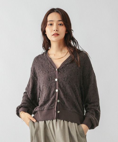 セール】フェザーレースシアーカーデ/595375（カーディガン/ボレロ