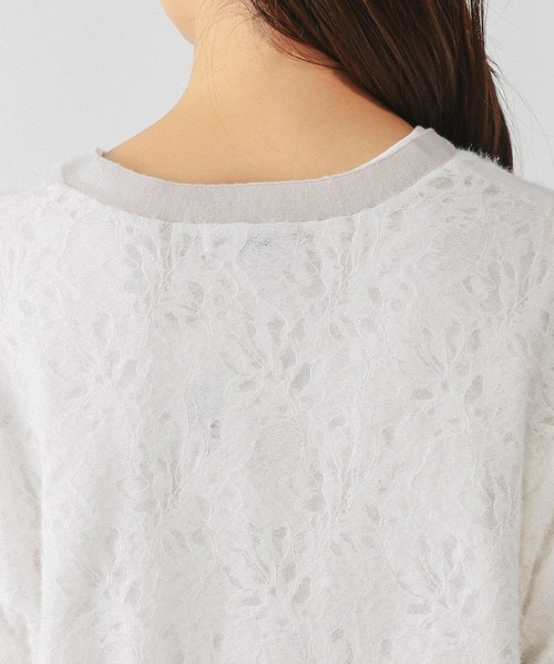 GLOBAL WORK（グローバルワーク）の「フェザーレースシアーカーデ/595375（カーディガン/ボレロ・レディース・ライトグレー/ブラック/ダークブラウン・MEDIUM/LARGE）」の11枚目の写真