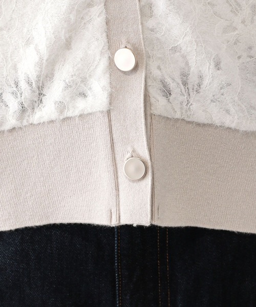 GLOBAL WORK（グローバルワーク）の「フェザーレースシアーカーデ/595375（カーディガン/ボレロ・レディース・ライトグレー/ブラック/ダークブラウン・MEDIUM/LARGE）」の13枚目の写真