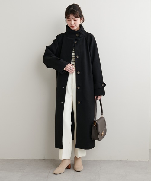 ZOZO限定】ニットモッサスタンドカラーコート（ステンカラーコート