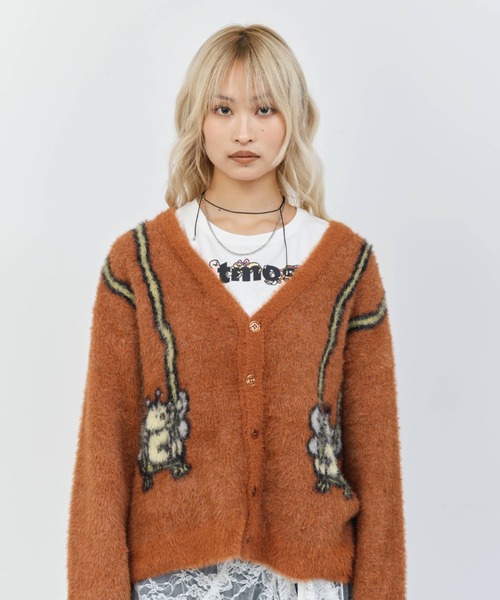 atmos pink(アトモスピンク)の「MARIA SAKURAI x atmos pink ブランコ Knit Cardigan / マリア サクライ アトモス ピンク ブランコ ニット カーディガン 【SP】(カーディガン/ボレロ・レディース・パープル/ブラウン・FREE)」の3枚目の写真