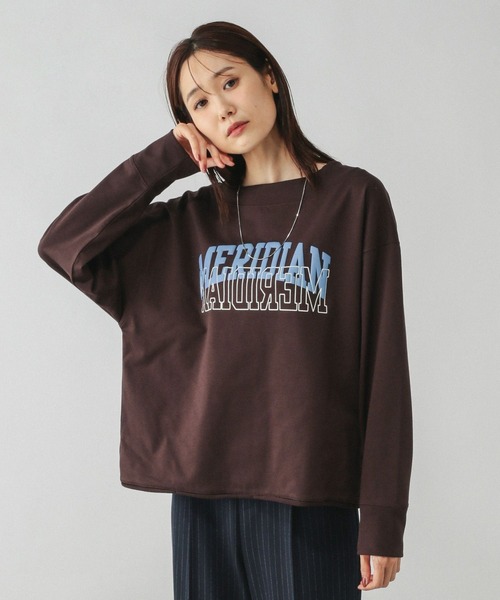 GLOBAL WORK（グローバルワーク）の「乾きやすいミニ裏毛プリントプルオーバー/580943（スウェット・レディース・ホワイト/ダークブラウン/チャコールグレー/ホワイト系その他2/ライトグレー/ブラウン系その他7/ブラック/ネイビー・MEDIUM/LARGE）」の6枚目の写真