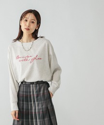 GLOBAL WORK | 乾きやすいミニ裏毛プリントプルオーバー/580943(スウェット)