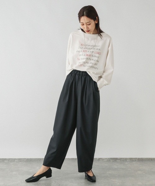 GLOBAL WORK（グローバルワーク）の「乾きやすいミニ裏毛プリントプルオーバー/580943（スウェット・レディース・ホワイト/ダークブラウン/チャコールグレー/ホワイト系その他2/ライトグレー/ブラウン系その他7/ブラック/ネイビー・MEDIUM/LARGE）」の18枚目の写真