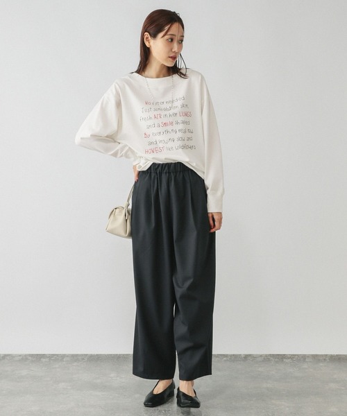 GLOBAL WORK（グローバルワーク）の「乾きやすいミニ裏毛プリントプルオーバー/580943（スウェット・レディース・ホワイト/ダークブラウン/チャコールグレー/ホワイト系その他2/ライトグレー/ブラウン系その他7/ブラック/ネイビー・MEDIUM/LARGE）」の21枚目の写真