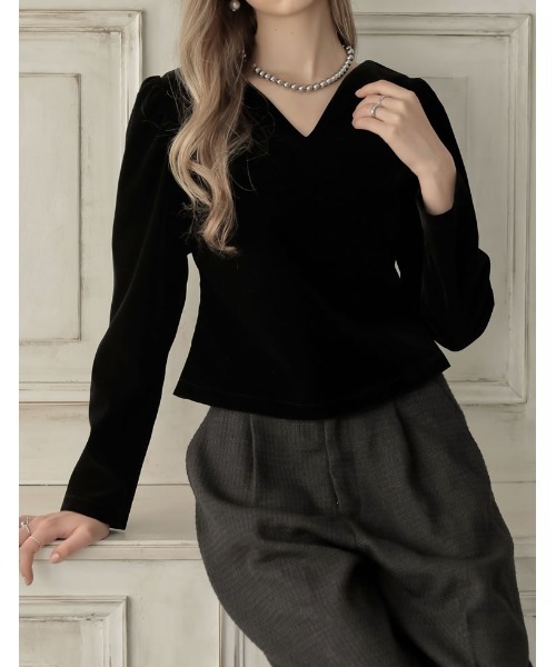 MEISM by Re:EDIT][2025AW PRE ORDER]マットベロアハートネック