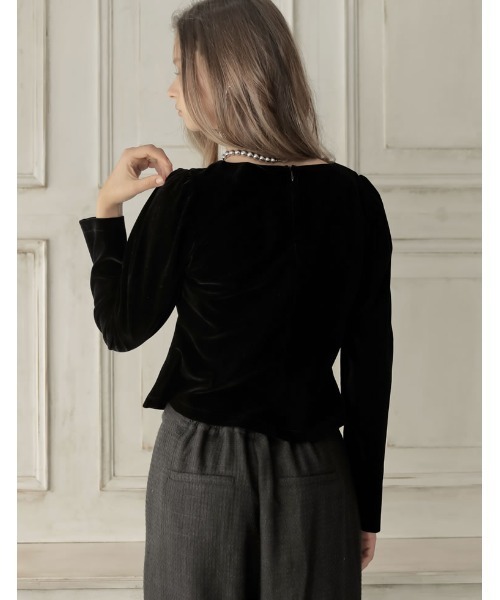 MEISM by Re:EDIT][2025AW PRE ORDER]マットベロアハートネック長袖