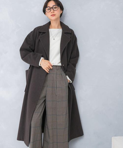 URBAN RESEARCH ROSSO WOMEN(アーバンリサーチ ロッソ)の「ウールカシミヤコート(その他アウター・レディース・ブラック/ダークブラウン・38/36)」の17枚目の写真