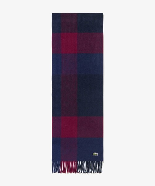 LACOSTE（ラコステ）の「メリノウールブロックチェックマフラー（マフラー・メンズ・ホワイト/チャコール/ネイビー・FREE）」の13枚目の写真
