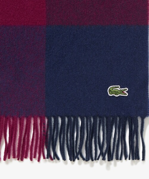 LACOSTE（ラコステ）の「メリノウールブロックチェックマフラー（マフラー・メンズ・ホワイト/チャコール/ネイビー・FREE）」の14枚目の写真