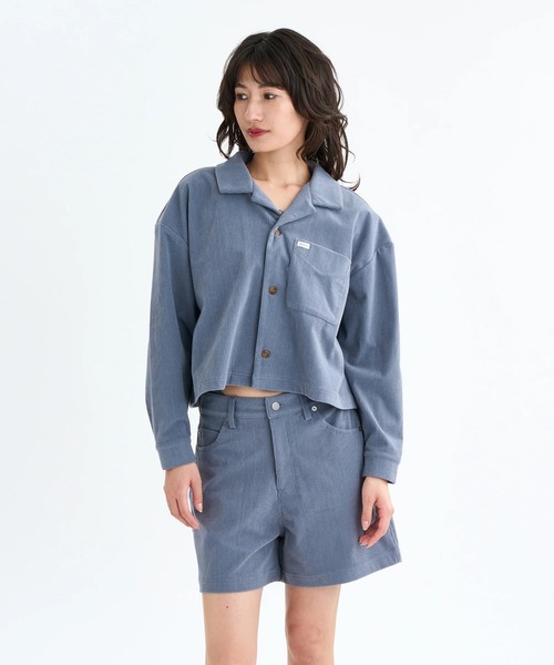 RVCA(ルーカ)の「RVCA レディース CLOVER CORDUROY SHIRT 長袖シャツ 【2025年秋冬モデル】 @autumn/ルーカコーデュロイシャツ(シャツ/ブラウス・レディース・ブラック/ブラウン系その他/ブルー系その他・MEDIUM)」の3枚目の写真