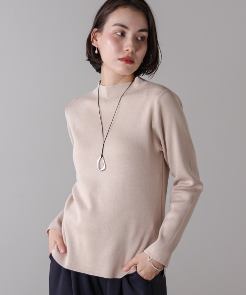 Bou Jeloud（ブージュルード）の「ハイネック総針ニットプルオーバー（ニット/セーター・レディース・ベージュ/グリーン/ブラック/B/レッド/C/A/オフホワイト・FREE）」の13枚目の写真