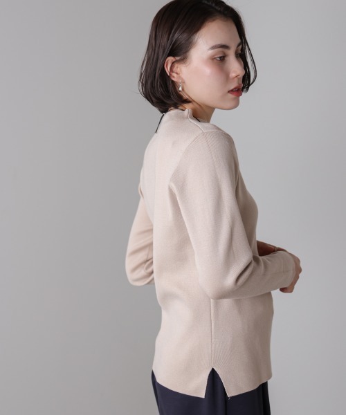 Bou Jeloud（ブージュルード）の「ハイネック総針ニットプルオーバー（ニット/セーター・レディース・ベージュ/グリーン/ブラック/B/レッド/C/A/オフホワイト・FREE）」の9枚目の写真