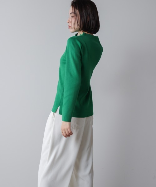 Bou Jeloud（ブージュルード）の「ハイネック総針ニットプルオーバー（ニット/セーター・レディース・ベージュ/グリーン/ブラック/B/レッド/C/A/オフホワイト・FREE）」の19枚目の写真