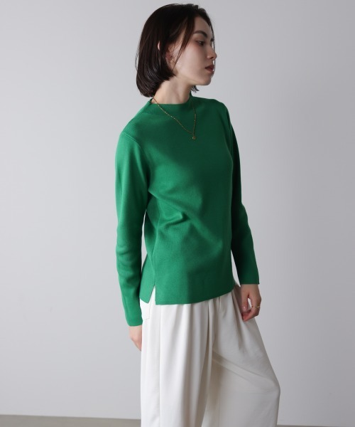 Bou Jeloud（ブージュルード）の「ハイネック総針ニットプルオーバー（ニット/セーター・レディース・ベージュ/グリーン/ブラック/B/レッド/C/A/オフホワイト・FREE）」の21枚目の写真