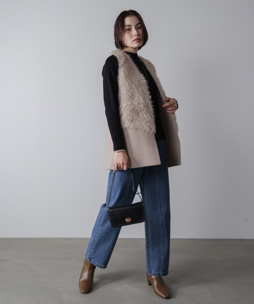 Bou Jeloud（ブージュルード）の「ハイネック総針ニットプルオーバー（ニット/セーター・レディース・ベージュ/グリーン/ブラック/B/レッド/C/A/オフホワイト・FREE）」の11枚目の写真