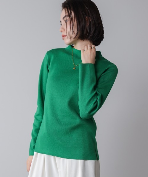 Bou Jeloud（ブージュルード）の「ハイネック総針ニットプルオーバー（ニット/セーター・レディース・ベージュ/グリーン/ブラック/B/レッド/C/A/オフホワイト・FREE）」の16枚目の写真