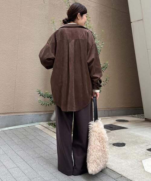 DouDou(ドゥドゥ)の「ウォームタックワイドパンツ(その他パンツ・レディース・ブラウン/ブラック/オフホワイト/グレー/ブラック系その他/ライトグレー/グレイッシュベージュ/ホワイト・38/36)」の17枚目の写真