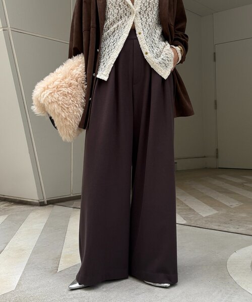 DouDou(ドゥドゥ)の「ウォームタックワイドパンツ(その他パンツ・レディース・ブラウン/ブラック/オフホワイト/グレー/ブラック系その他/ライトグレー/グレイッシュベージュ/ホワイト・38/36)」の20枚目の写真