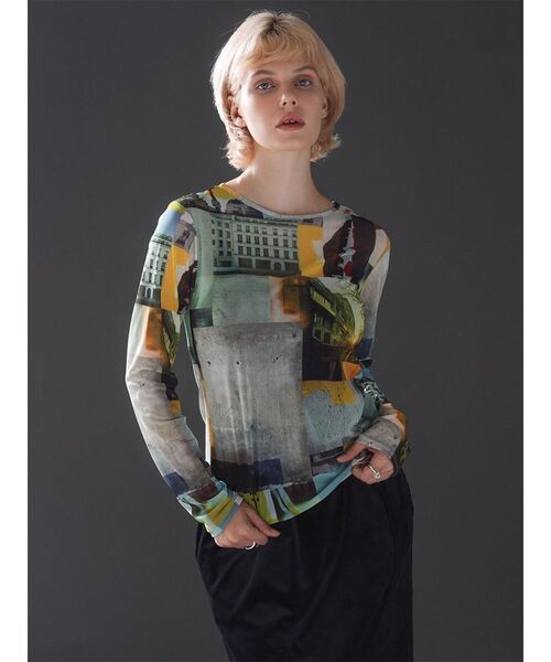 PHOTO PRINT SHEER TOPS
