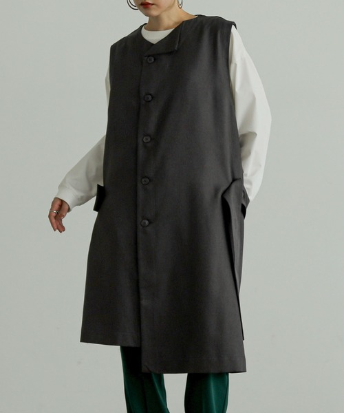 n'OrLABEL（ノアールレーベル）の「『左ドレープノースリーブドレス』（ベスト・レディース・ブラック/グレー/テラコッタ・FREE）」の2枚目の写真