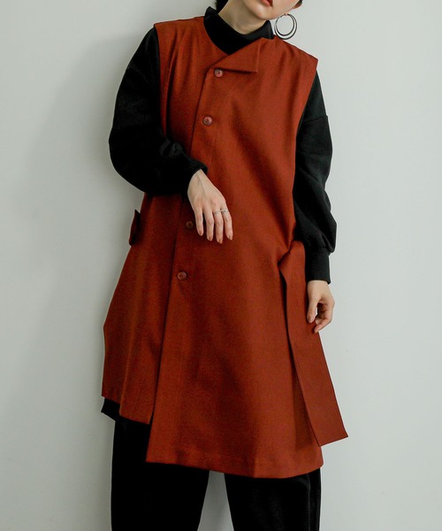 n'OrLABEL（ノアールレーベル）の「『左ドレープノースリーブドレス』（ベスト・レディース・ブラック/グレー/テラコッタ・FREE）」の3枚目の写真