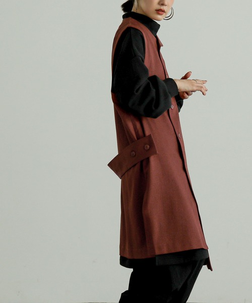 n'OrLABEL（ノアールレーベル）の「『左ドレープノースリーブドレス』（ベスト・レディース・ブラック/グレー/テラコッタ・FREE）」の6枚目の写真