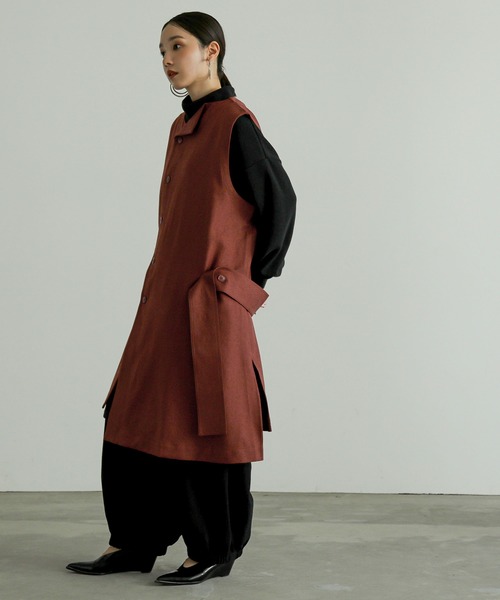 n'OrLABEL（ノアールレーベル）の「『左ドレープノースリーブドレス』（ベスト・レディース・ブラック/グレー/テラコッタ・FREE）」の7枚目の写真