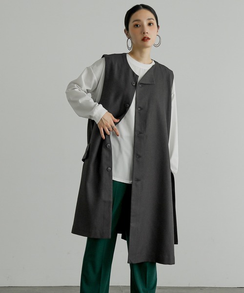 n'OrLABEL（ノアールレーベル）の「『左ドレープノースリーブドレス』（ベスト・レディース・ブラック/グレー/テラコッタ・FREE）」の9枚目の写真