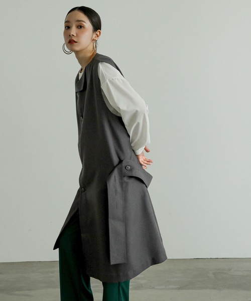 n'OrLABEL（ノアールレーベル）の「『左ドレープノースリーブドレス』（ベスト・レディース・ブラック/グレー/テラコッタ・FREE）」の10枚目の写真