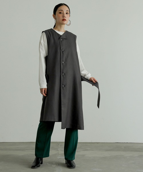 n'OrLABEL（ノアールレーベル）の「『左ドレープノースリーブドレス』（ベスト・レディース・ブラック/グレー/テラコッタ・FREE）」の12枚目の写真