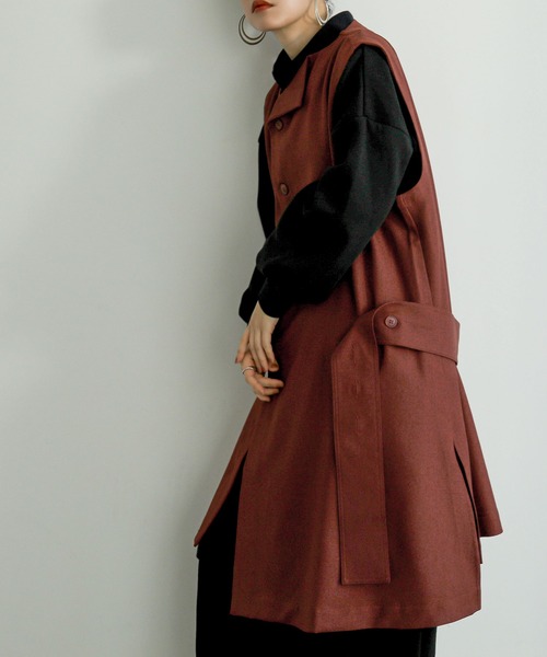 n'OrLABEL（ノアールレーベル）の「『左ドレープノースリーブドレス』（ベスト・レディース・ブラック/グレー/テラコッタ・FREE）」の5枚目の写真