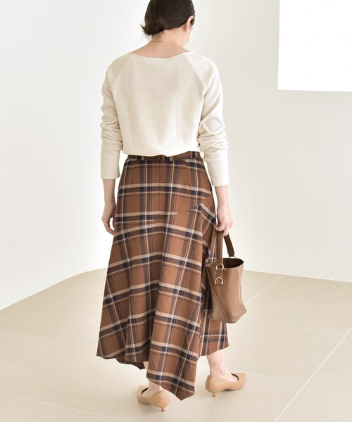 セール】quaranciel:〈洗濯機可能〉アシンメトリー ヘム フレア