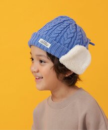 BREEZE | 【洗える】耳付きケーブルニット帽(ニットキャップ/ビーニー)