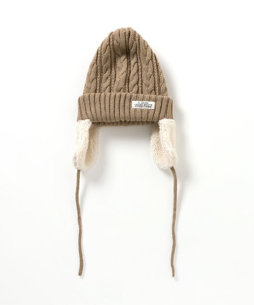 BREEZE（ブリーズ）の「【洗える】耳付きケーブルニット帽（ニットキャップ/ビーニー・キッズ・ベージュ/チャコール/ブルー・50/54/58）」の12枚目の写真