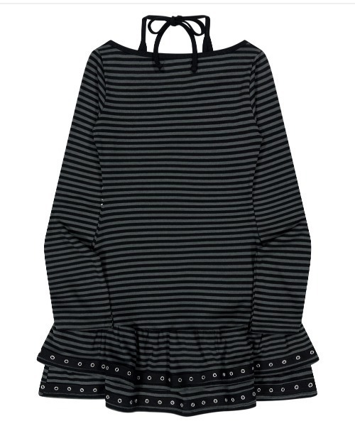 NIIER NOR(ニアノア)の「A'GEM/9 × .kom 『NIIER NOR/ニアノア』 BADDIE ANGEL HALTERNECK DRESS/ホルターネック ボーダーヘンリーネック 長袖Tシャツ(Tシャツ/カットソー・レディース・ブラック/A・FREE)」の16枚目の写真