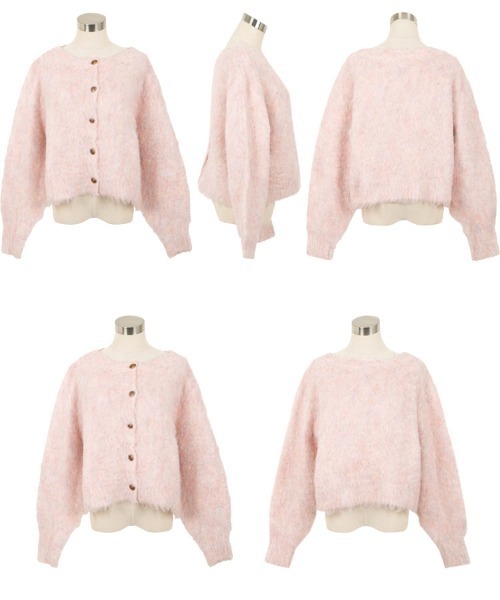 KOBE LETTUCE（コウベレタス）の「[ nanamiさんコラボ ]前後2wayシャギーニットトップス（ニット/セーター・レディース・グレー/ホワイト/ピンク系・M）」の18枚目の写真