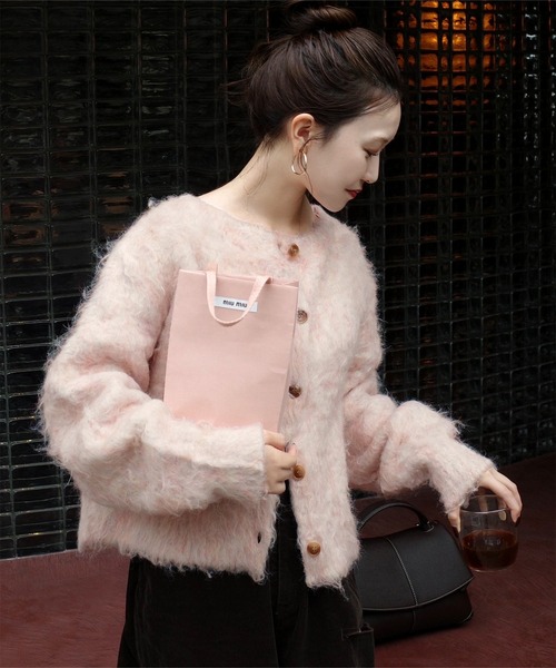 [ nanamiさんコラボ ]前後2wayシャギーニットトップス　ピンク nanamiさんコラボ ]前後2wayシャギーニットトップス（ニット/セーター