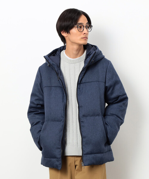 COMME CA ISM（コムサイズム）の「ダイヤカットドビー ダウン フード ブルゾン（ダウンジャケット/コート・メンズ・ネイビー/ブラック・X-LARGE/LARGE/MEDIUM）」の14枚目の写真