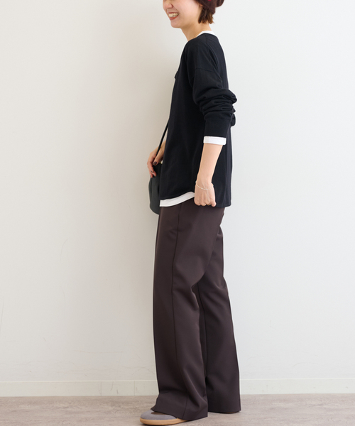 JOURNAL STANDARD relume（ジャーナルスタンダード　レリューム）の「《追加2》［2枚セット］3WAYレイヤードヘンリープルオーバー（ニット/セーター・レディース・ピンク/ブラウン/グレー/ブラック・FREE）」の6枚目の写真