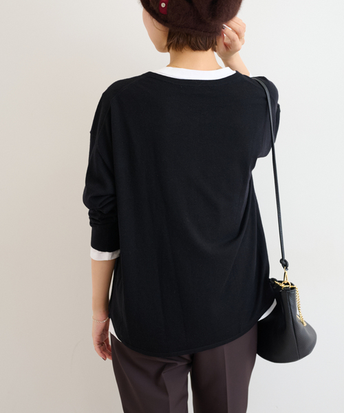 JOURNAL STANDARD relume（ジャーナルスタンダード　レリューム）の「《追加2》［2枚セット］3WAYレイヤードヘンリープルオーバー（ニット/セーター・レディース・ピンク/ブラウン/グレー/ブラック・FREE）」の9枚目の写真