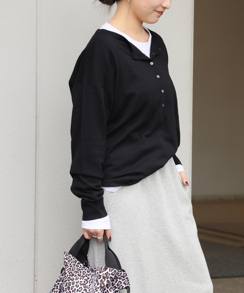 JOURNAL STANDARD relume（ジャーナルスタンダード　レリューム）の「《追加2》［2枚セット］3WAYレイヤードヘンリープルオーバー（ニット/セーター・レディース・ピンク/ブラウン/グレー/ブラック・FREE）」の14枚目の写真