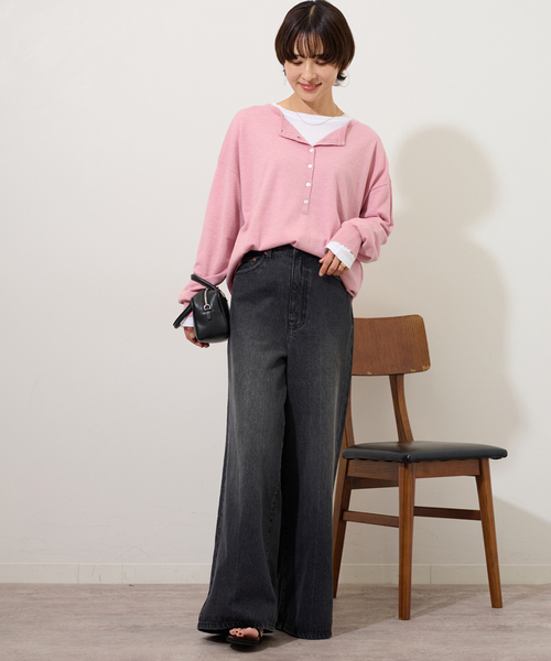 今期新品ジャーナルスタンダード⭐︎2枚セット3WAYレイヤードヘンリープルオーバー 2枚セット］3WAYレイヤードヘンリープルオーバー（ニット／セーター