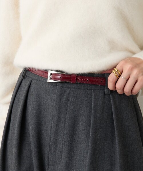 RIVE DROITE(リヴドロワ)の「【上品な光沢感】エナメルベルト(ベルト・レディース・ブラック/レッド・FREE)」の1枚目の写真