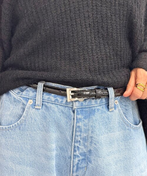 RIVE DROITE(リヴドロワ)の「【上品な光沢感】エナメルベルト(ベルト・レディース・ブラック/レッド・FREE)」の2枚目の写真