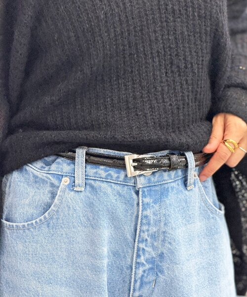 RIVE DROITE(リヴドロワ)の「【上品な光沢感】エナメルベルト(ベルト・レディース・ブラック/レッド・FREE)」の11枚目の写真