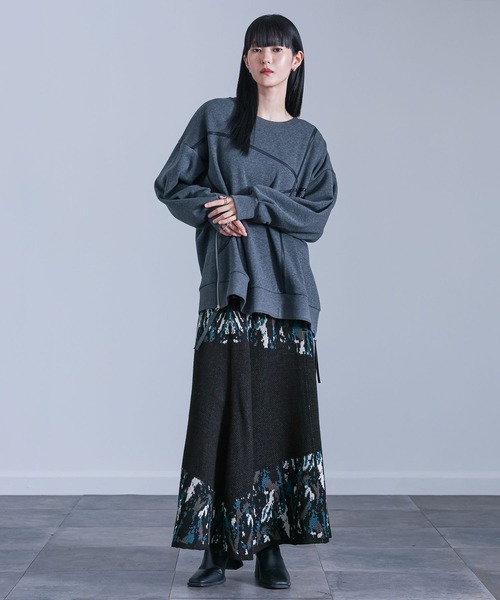kOhAKU(コハク)の「『アート柄切替ニットスカート』(スカート・レディース・ブラック・2/1)」の18枚目の写真