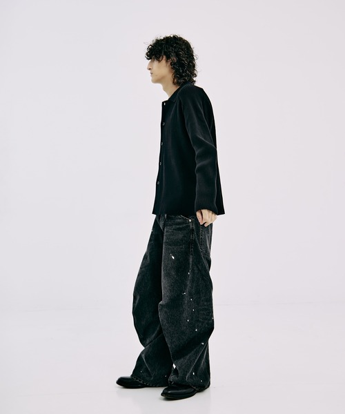 CONZ（コンズ）の「RIBBED SHIRT CARDIGAN（カーディガン/ボレロ・メンズ・ブラック/ベージュ・2/1/3）」の11枚目の写真