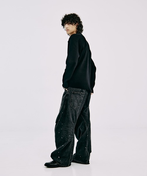 CONZ（コンズ）の「RIBBED SHIRT CARDIGAN（カーディガン/ボレロ・メンズ・ブラック/ベージュ・2/1/3）」の12枚目の写真