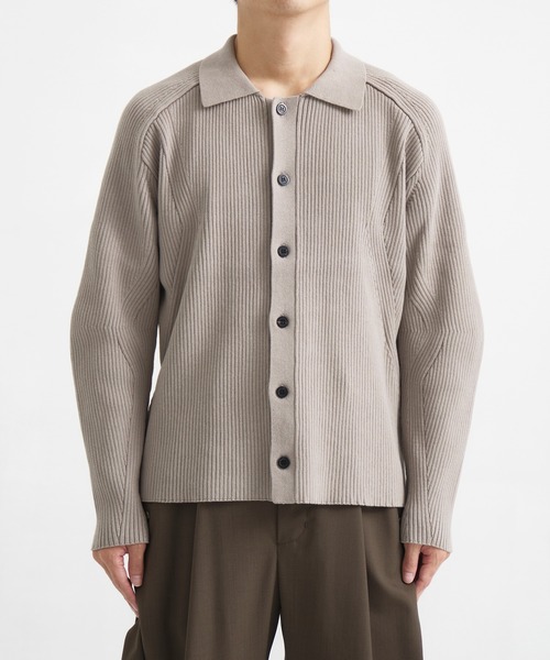 CONZ（コンズ）の「RIBBED SHIRT CARDIGAN（カーディガン/ボレロ・メンズ・ブラック/ベージュ・2/1/3）」の3枚目の写真